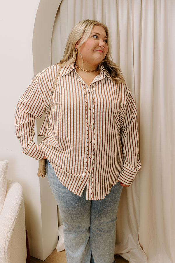 Charleston Charm Stripe Button Up Top Curves Image 2