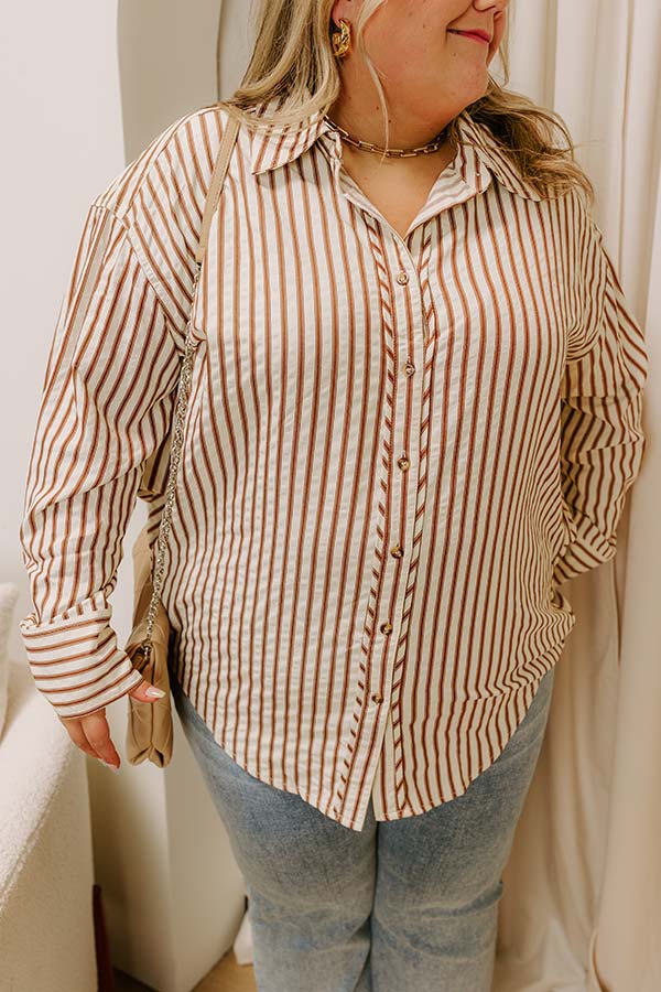 Charleston Charm Stripe Button Up Top Curves Image 3