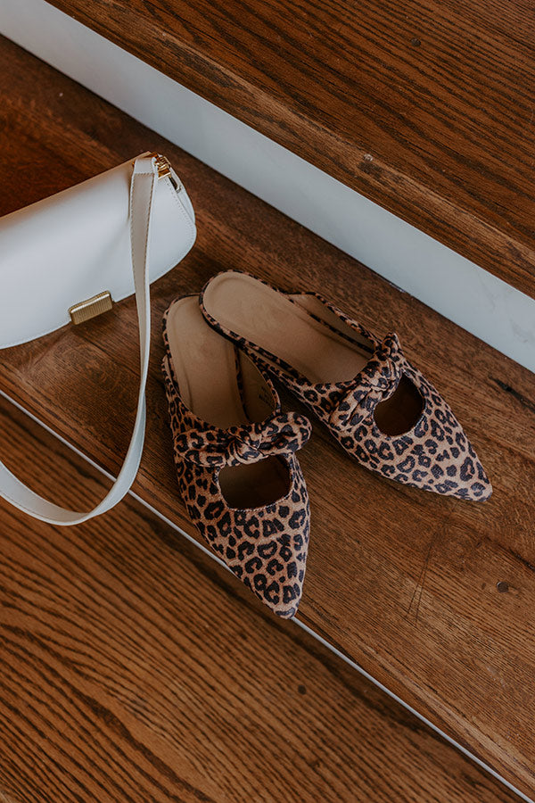The Nellie Faux Suede Flats in Leopard Image 4