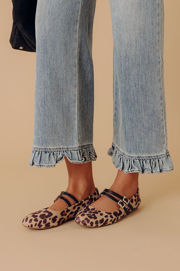 Own It Faux Suede Leopard Flats Image - 1