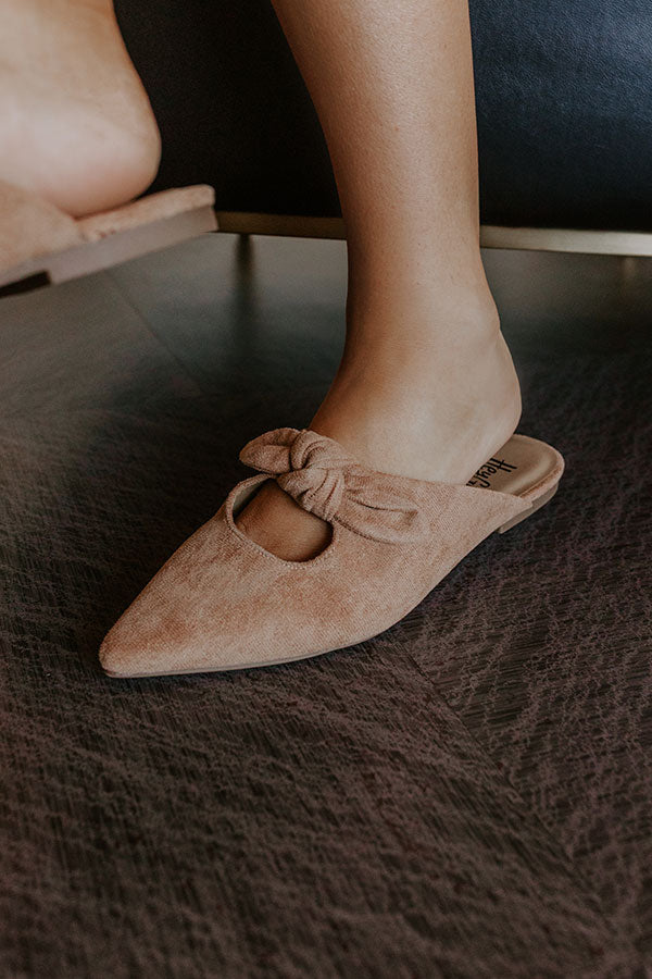 The Nellie Faux Suede Flats in Camel Image 3