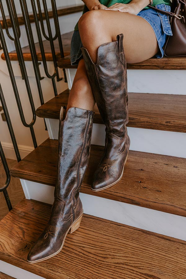 Hats Off Knee High Boot in Chestnut Image 3