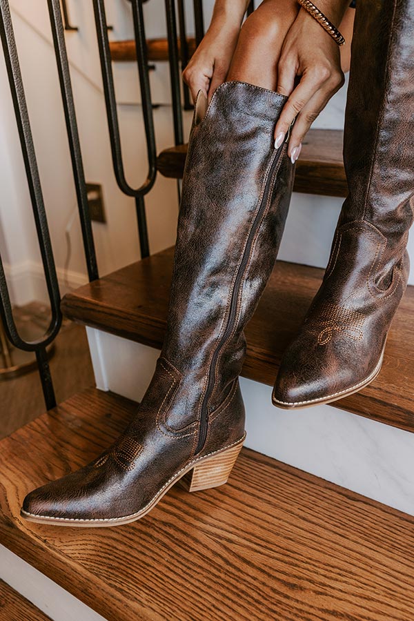 Hats Off Knee High Boot in Chestnut Image 4