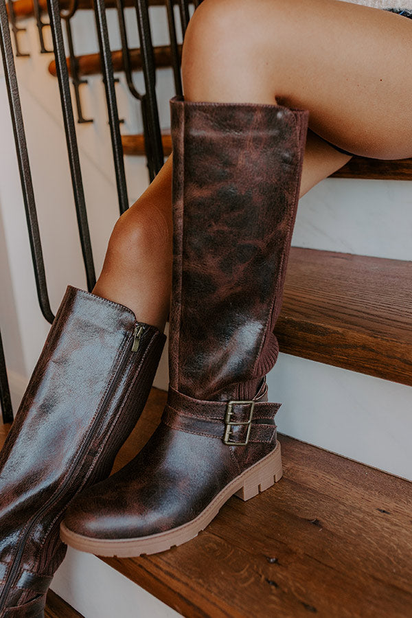 Hay Bale Faux Leather Knee High Boot Image 4