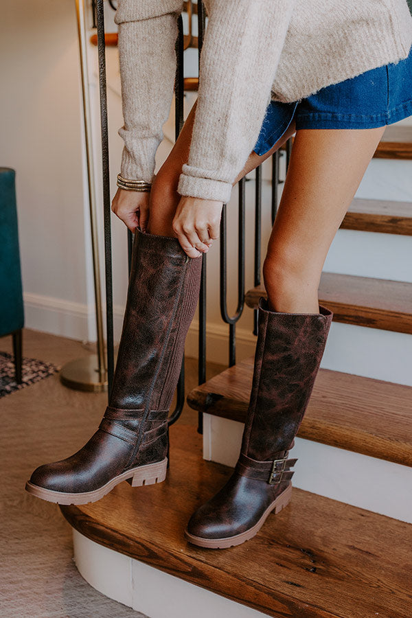 Hay Bale Faux Leather Knee High Boot Image 2