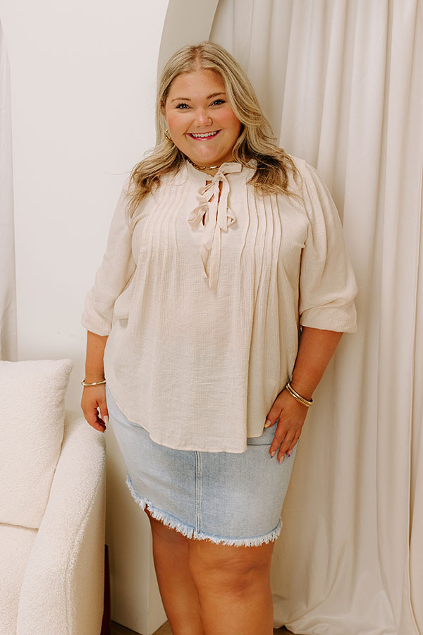 Paris Mornings Pleated Top in French Vanilla Curves  Image 2