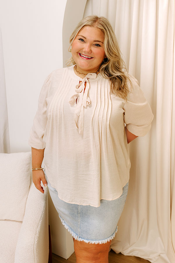 Paris Mornings Pleated Top in French Vanilla Curves  Image 1