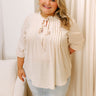 Paris Mornings Pleated Top in French Vanilla Curves  Image 1