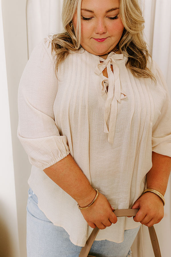 Paris Mornings Pleated Top in French Vanilla Curves  Image 3