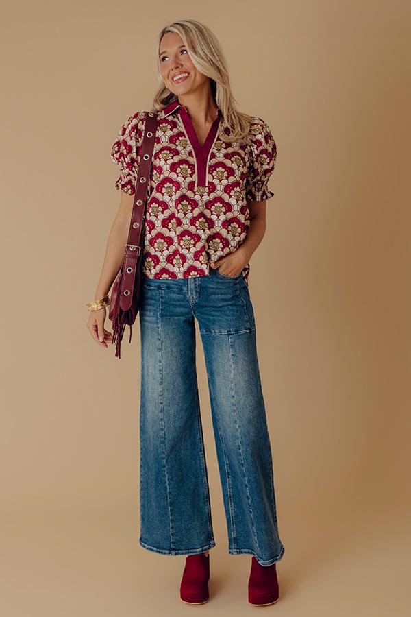 Mulled Wine Hour Floral Top Image - 2