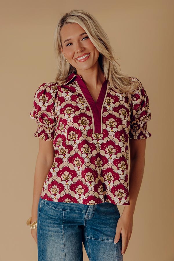 Mulled Wine Hour Floral Top Image - 1