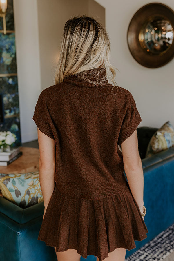 The Vineyard Affair Knit Top in Chocolate Image 4