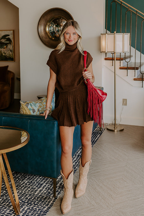 The Vineyard Affair Knit Top in Chocolate Image 1