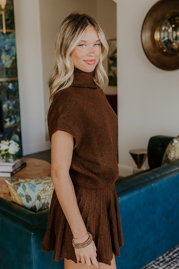The Vineyard Affair Knit Top in Chocolate Image 5