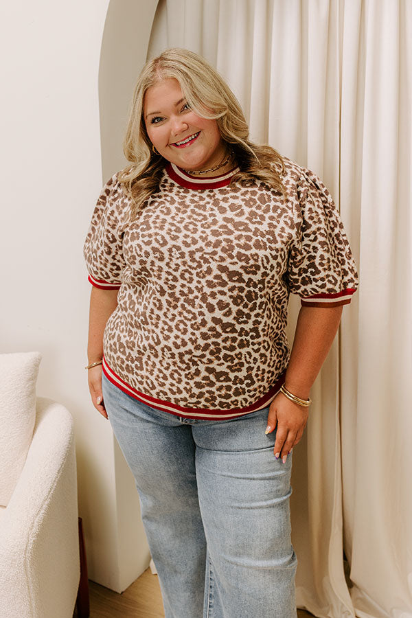 Spotted And Chic Knit Top Curves Image 1