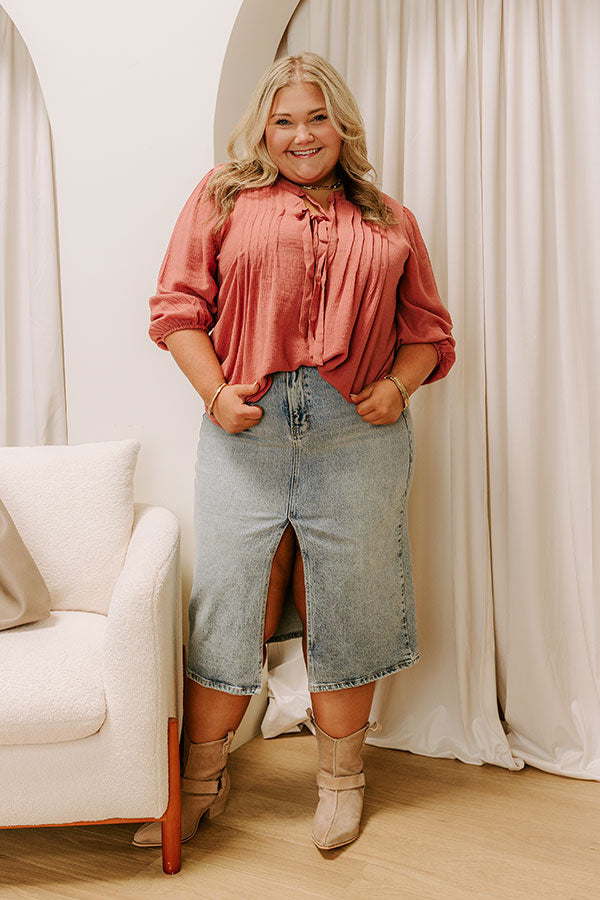 Paris Mornings Pleated Top in Rustic Rose Curves Image 2