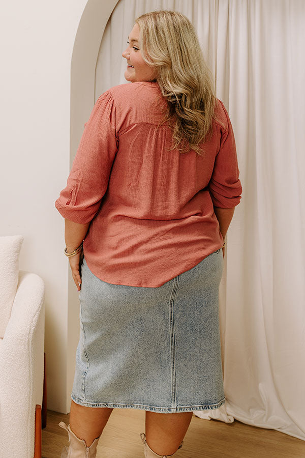 Paris Mornings Pleated Top in Rustic Rose Curves Image 4