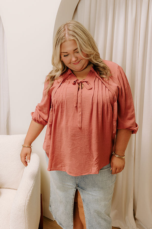 Paris Mornings Pleated Top in Rustic Rose Curves Image 5