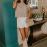 Poetry And Lattes Knit Top in Warm Taupe Image 1