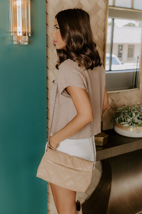 Poetry And Lattes Knit Top in Warm Taupe Image 4