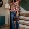 Merlot Whisper Floral Top in Wine Image 1