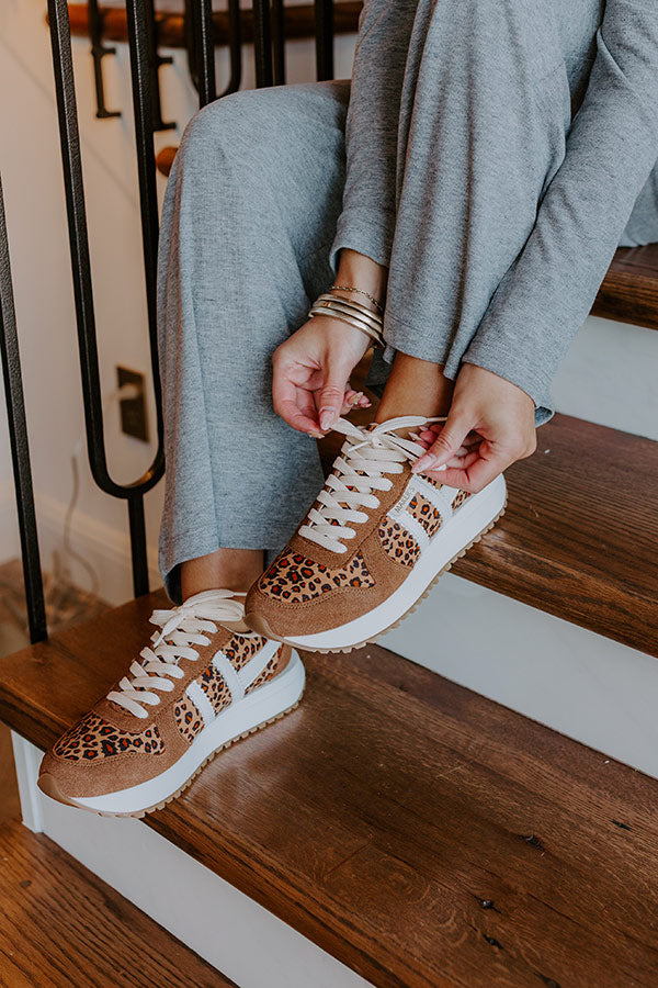 The Libby Faux Suede Sneaker in Leopard Image 1