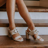 Hannah Faux Leather Heel in Stone Image 1