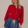 Classic Charm Knit Cardigan in Red Image - 1