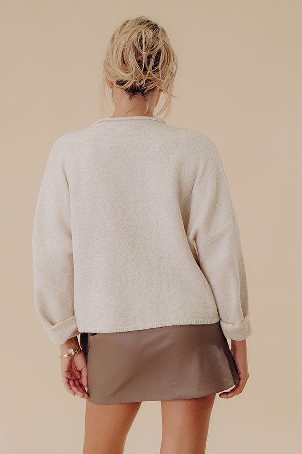 Cozy Mornings Knit Cardigan in Oatmeal Image - 5