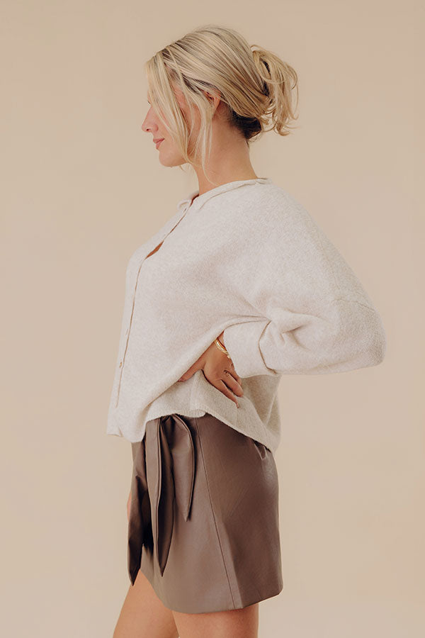 Cozy Mornings Knit Cardigan in Oatmeal Image - 4