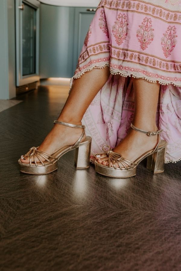 Edith Metallic Platform Heel Image - 3
