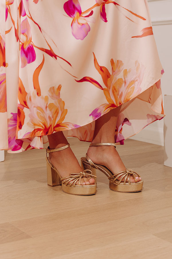 Edith Metallic Platform Heel Image - 2