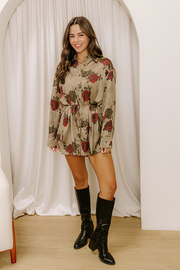 Midnight Garden Floral Satin Romper Image 5