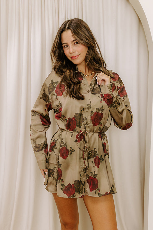 Midnight Garden Floral Satin Romper Image 2