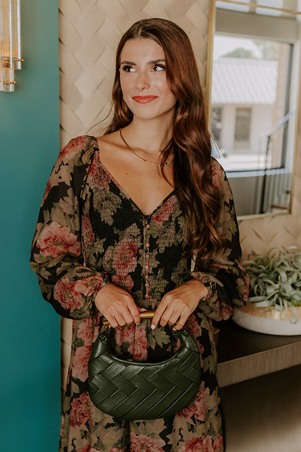 Secret Garden Floral Smocked Midi Dress Image 3
