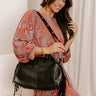 Metropolitan Muse Faux Leather Fringe Purse in Black Image 1