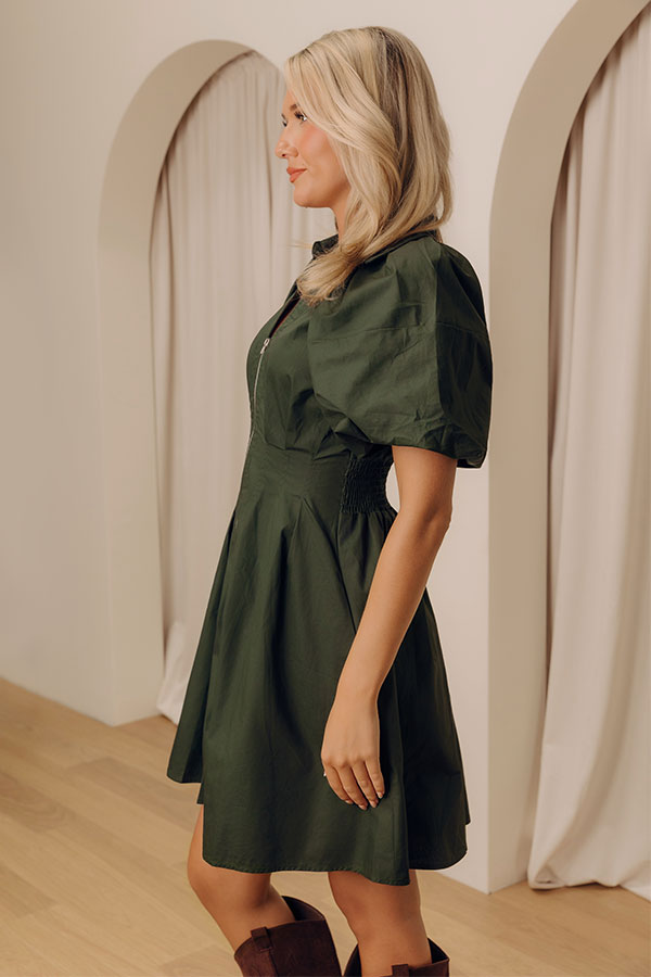 Napa Girls Trip Mini Dress in Hunter Green Image - 2