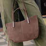 The City Life Faux Suede Tote in Chestnut Image - 1