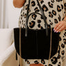 The City Life Faux Suede Tote in Black Image 1