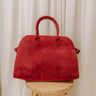 Casual Outing Faux Suede Tote in Red Image 1
