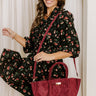 Soho Stroll Faux Suede Tote in Wine Image 1