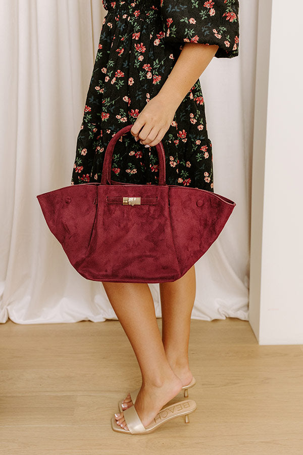 Soho Stroll Faux Suede Tote in Wine Image 2