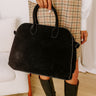 Casual Outing Faux Suede Tote in Black Image 1