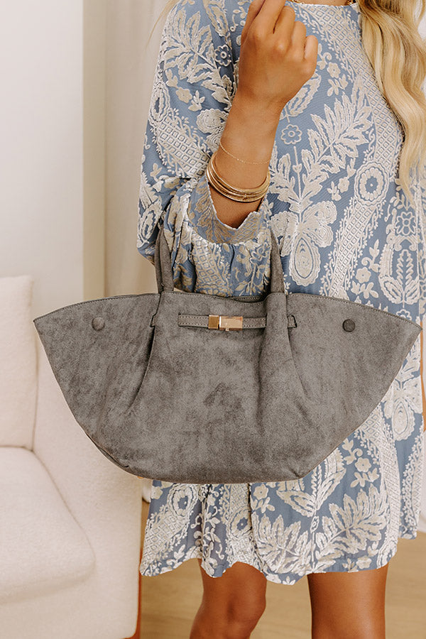Soho Stroll Faux Suede Tote in Grey Image 1