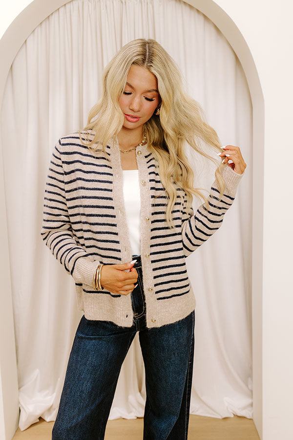 Cappuccino Please Stripe Cardigan Image 1