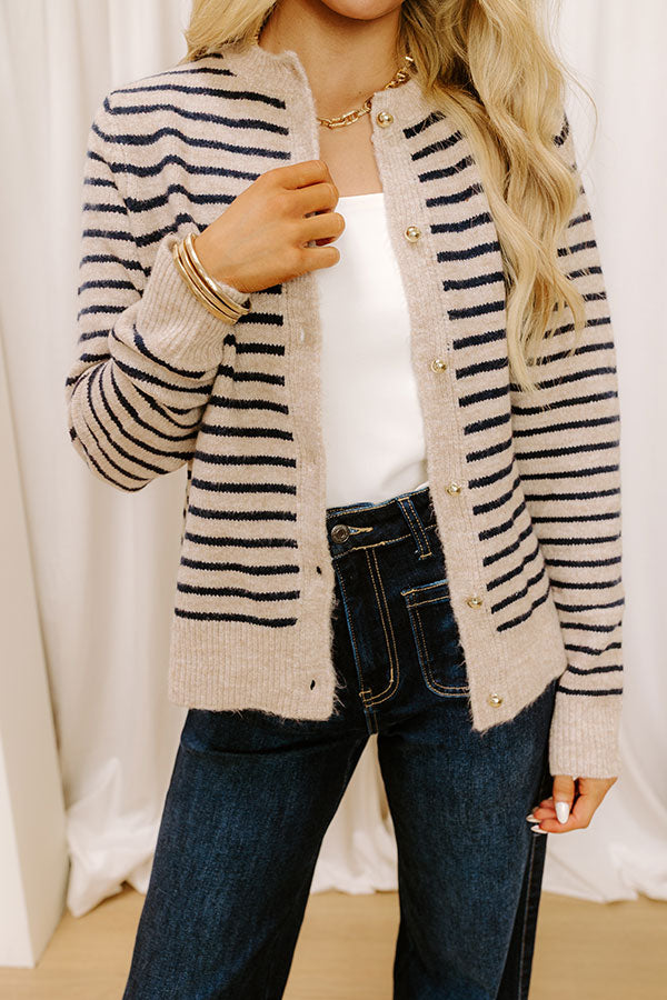 Cappuccino Please Stripe Cardigan Image 3