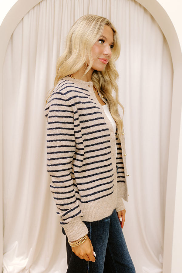 Cappuccino Please Stripe Cardigan Image 4