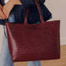 The Tiffany Faux Leather Tote in Merlot Image - 1