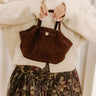 Central Park Chic Faux Suede Purse in Chestnut Image - 1