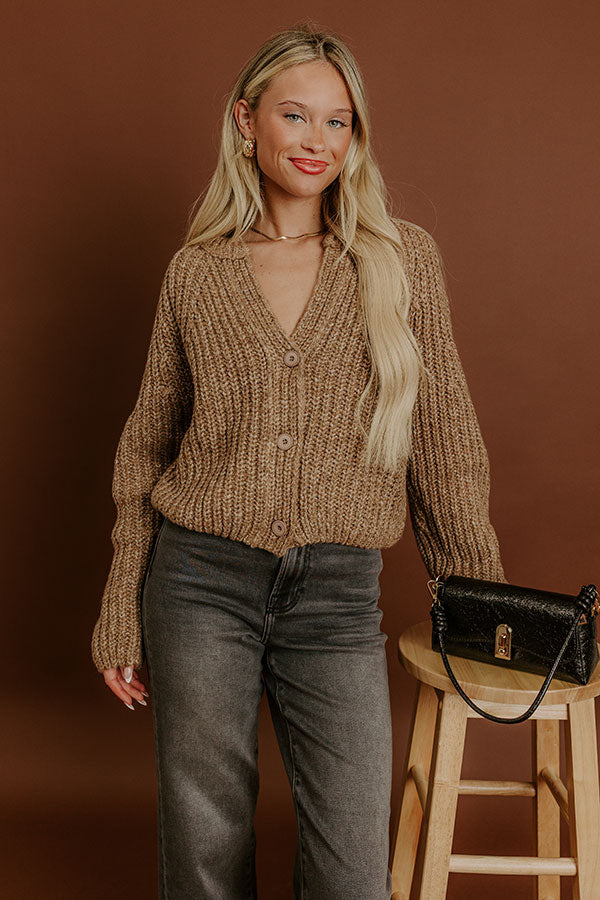 Cozy Vibes Knit Sweater in Mocha Image 1